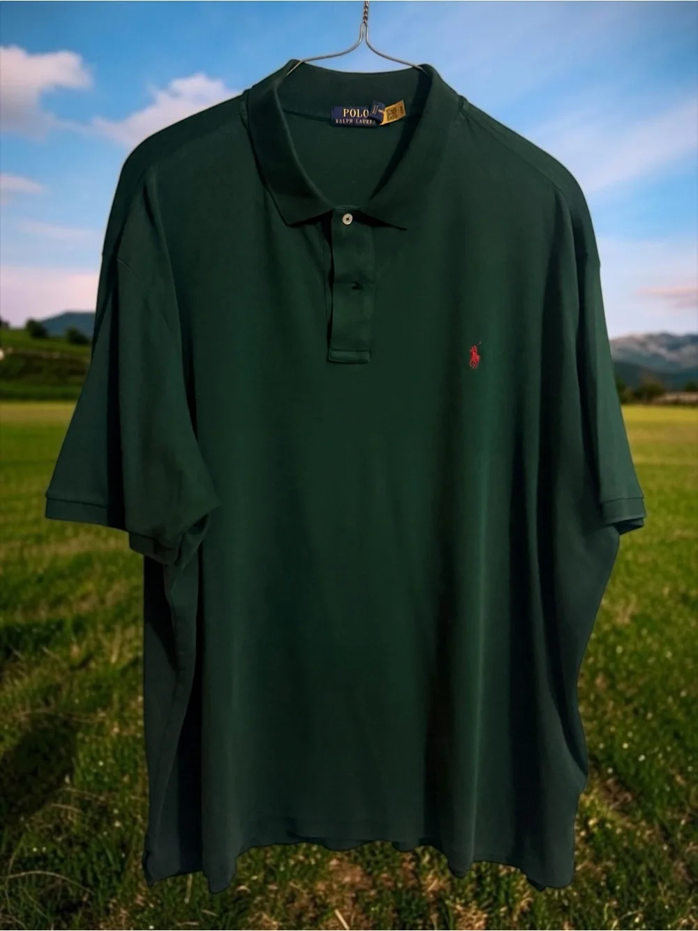 Polo Ralph Lauren Big & Tall 2XB Dark Green Polo Shirt Red Pony Cotton Classic